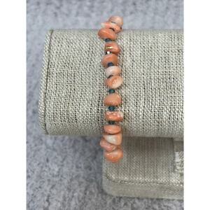 Lori Frantz-Koenig Orange Shell Bead Bracelet 8" #65103